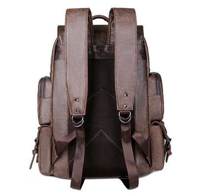 Men's PU Leather Backpack Laptop Bag High-grade Classical Postman Official Travel