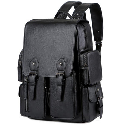 Men's PU Leather Backpack Laptop Bag High-grade Classical Postman Official Travel