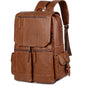 Men's PU Leather Backpack Laptop Bag Oversized Travel High-quality Double Outdoor