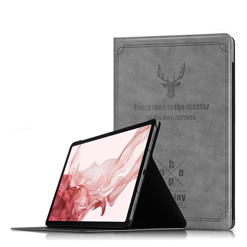 Destiny Imitation Deer Leather Samsung Galaxy Tab S9+ Case Folio Stand