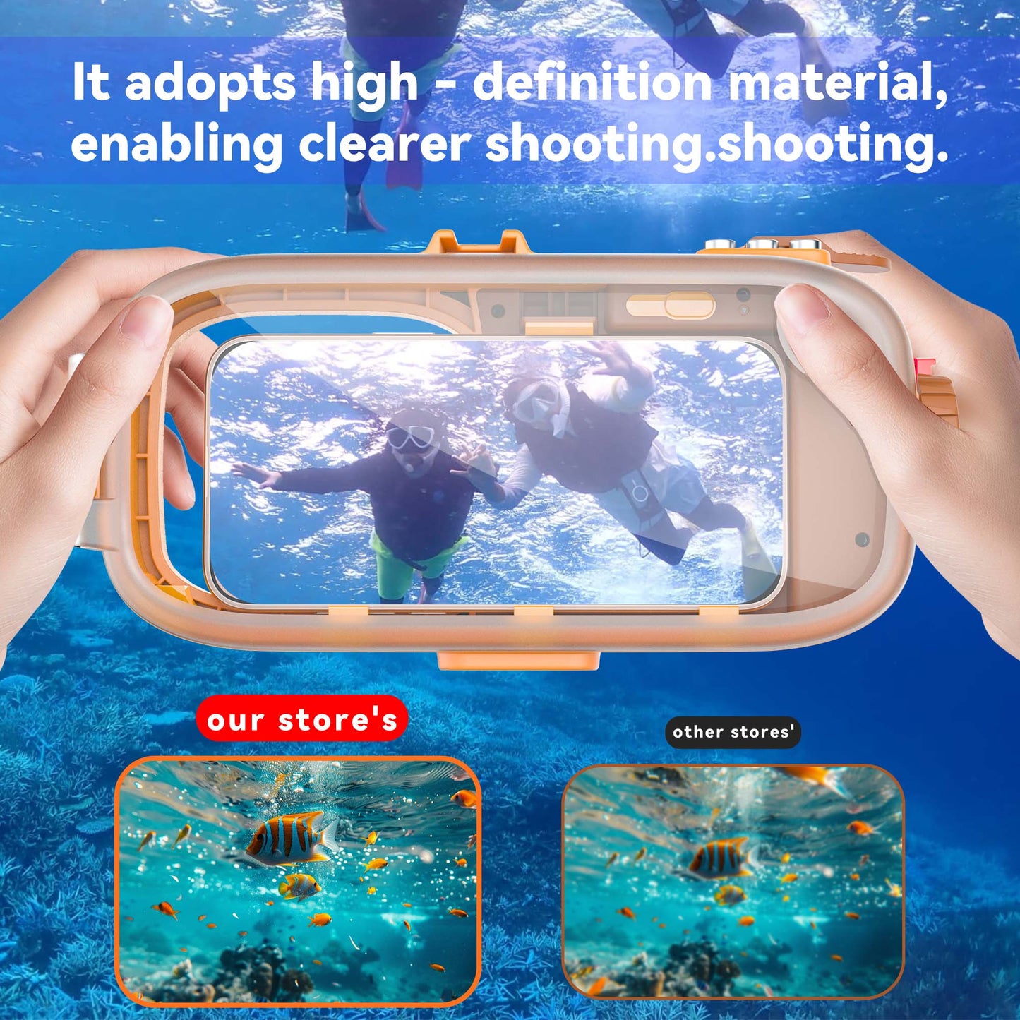 Ultramarine Technology 15m Waterproof Diving Phone Case with Ergonomic Handle Capybara