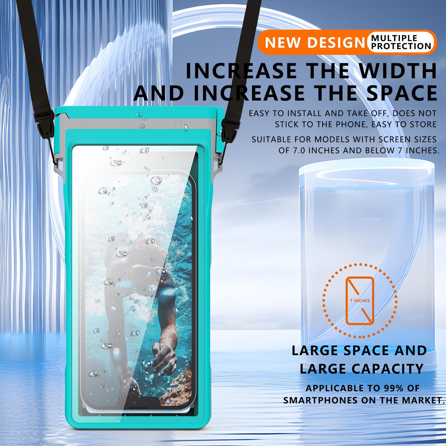 Ultramarine Technology 15M Waterproof Under-Water Phone Case | Universal Diving Pouch Phone Pouch