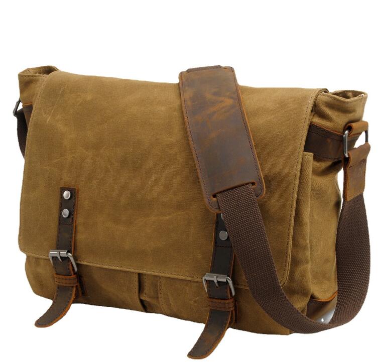 Men's Canvas Camera Bag Waterproof SLR Photo Cross-body Retro