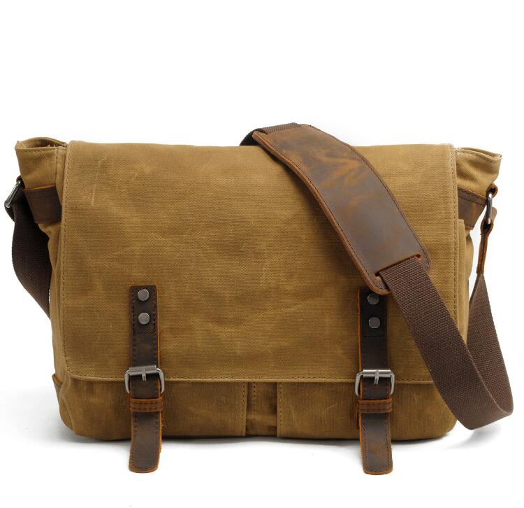 Men's Canvas Camera Bag Waterproof SLR Photo Cross-body Retro