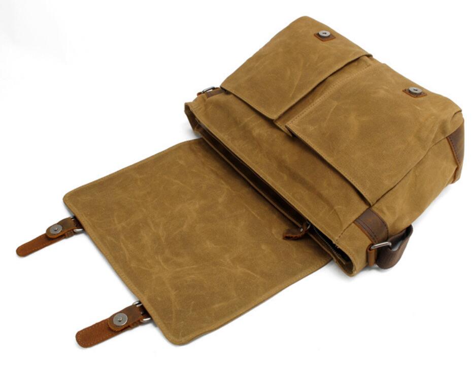 Men's Canvas Messenger Bag Tablet Casual Cross-body Retro Large Capacity