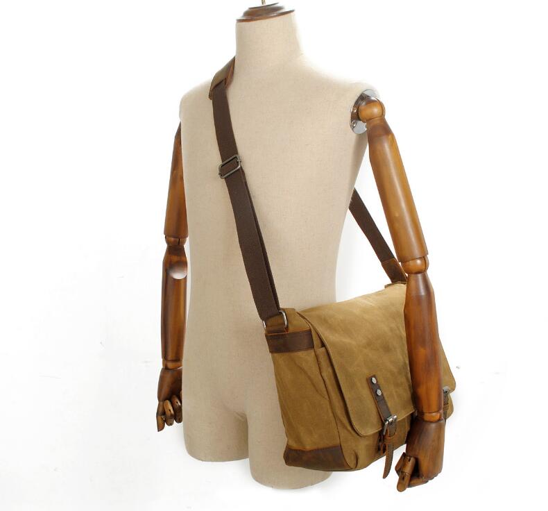 Men's Canvas Messenger Bag Tablet Casual Cross-body Retro Large Capacity