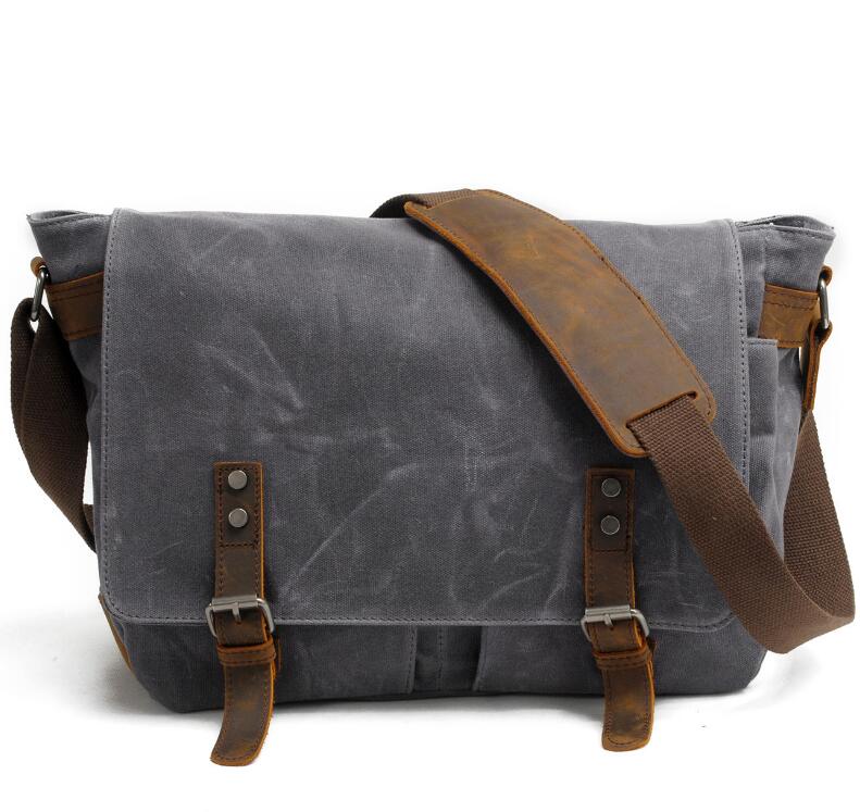 Men's Canvas Messenger Bag Tablet Casual Cross-body Retro Large Capacity