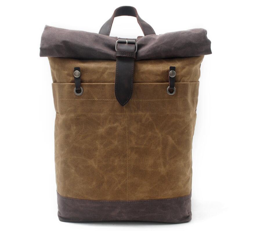 Men's Canvas BackpackLaptop Bag Batik Retro Waterproof Outdoor Travel Preppy Tide