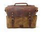 Men's Canvas Camera Bag Casual with Oil Waxed Leather Waterproof Cross-body Retro