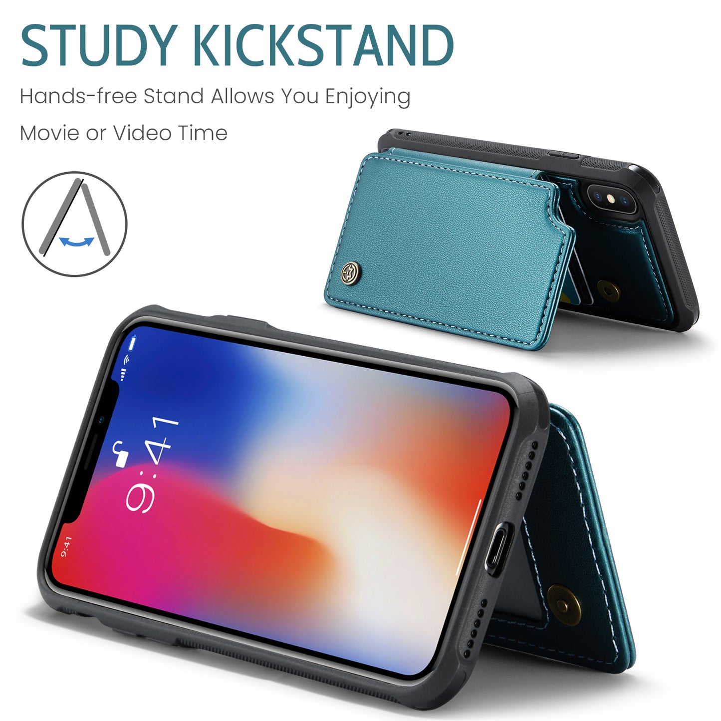 Sturdy Kickstand Apple iPhone X Case Multiple Card Slot