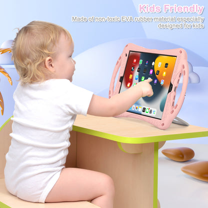 Stereoscopic Cat Apple iPad 9 Case Kids Rotating Handle Grip