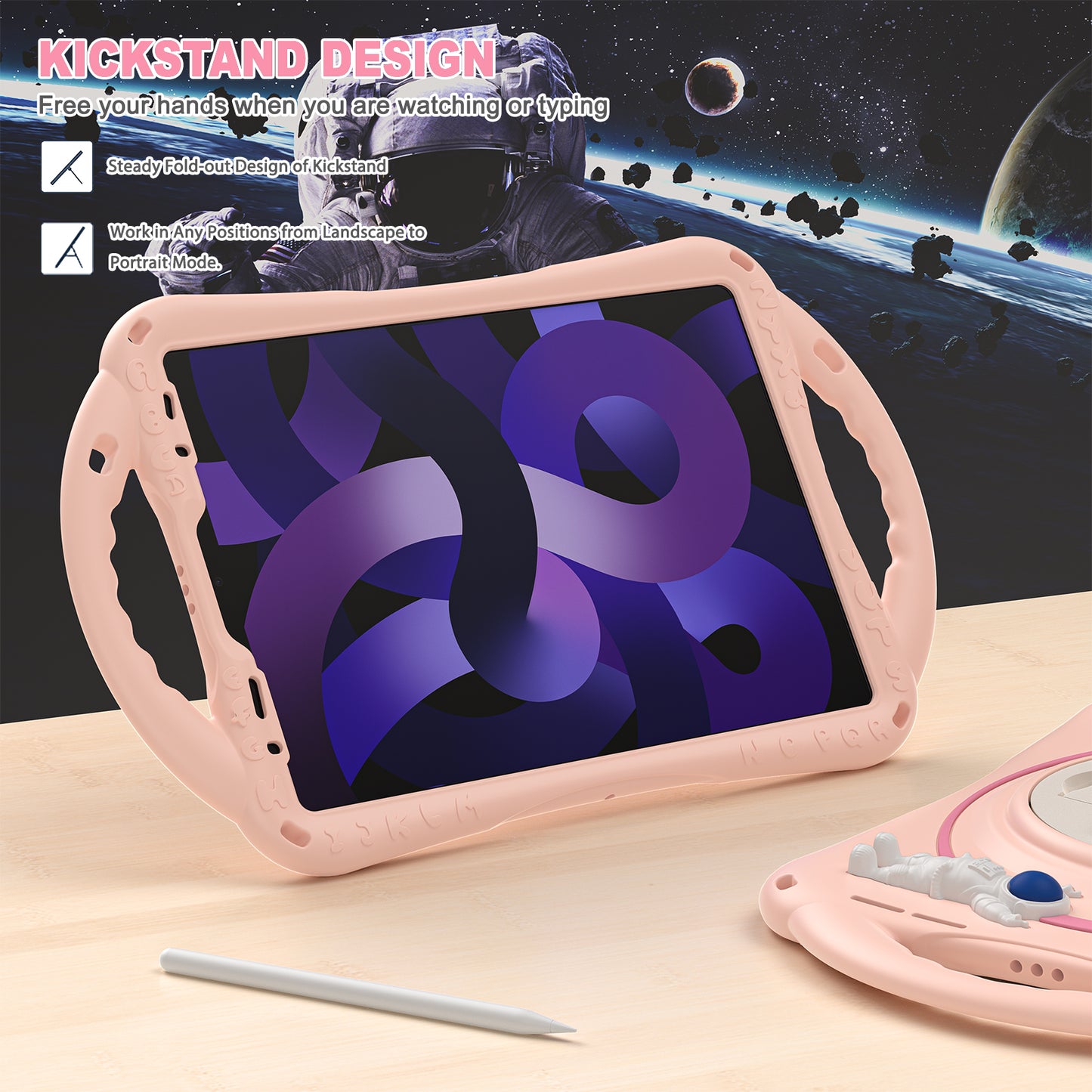 Spaceman iPad Air 5 Case 360 Rotating Hand Shoulder Strap