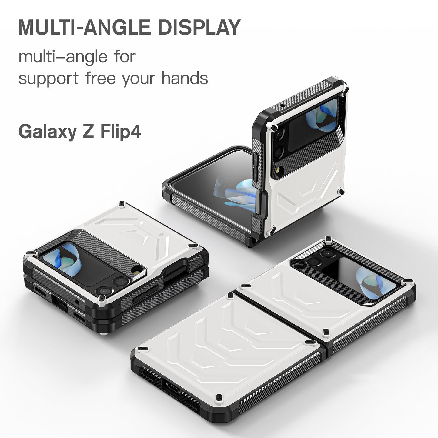 Mech King Samsung Galaxy Z Flip5 Case Rugged Mul-angele Kicktand