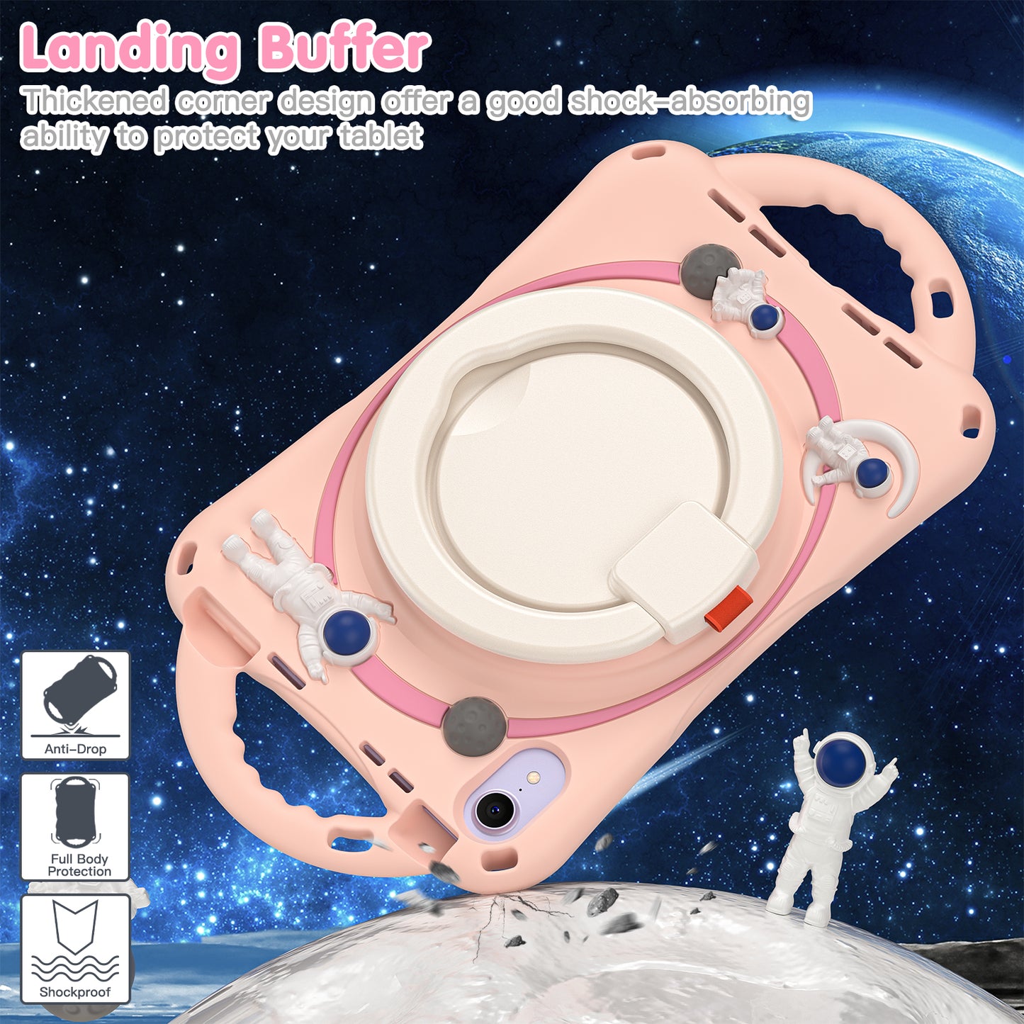 Astronaut Apple iPad Mini 6 Case Rotating Handle Grip