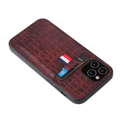 Crocodile Leather iPhone 12 Case Business Card Holder Deluxe