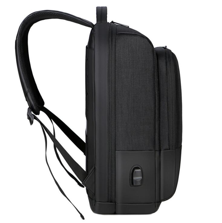 Men's Nylon Backpack Laptop Bag Waterproof Rechargeable School Power USB Charging