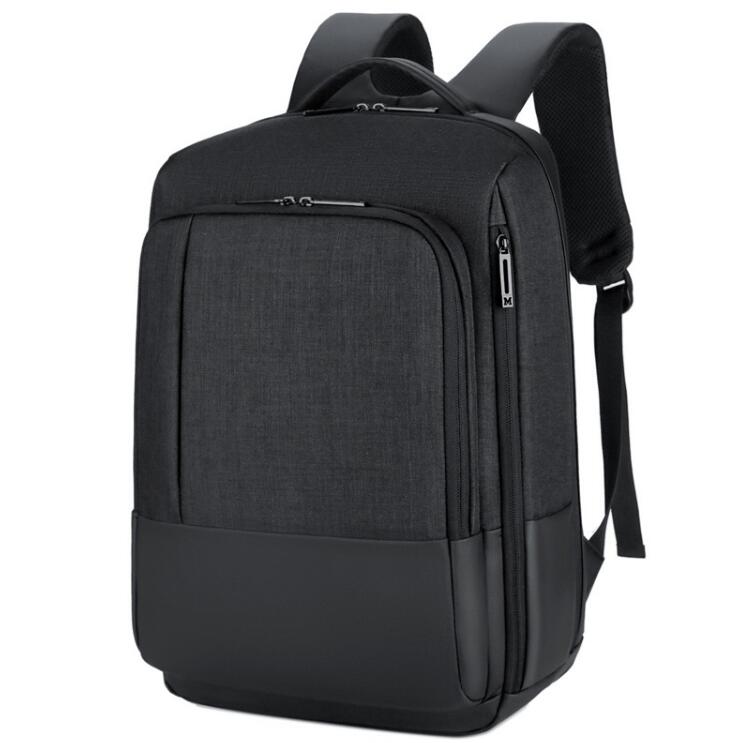 Men's Nylon Backpack Laptop Bag Waterproof Rechargeable School Power USB Charging