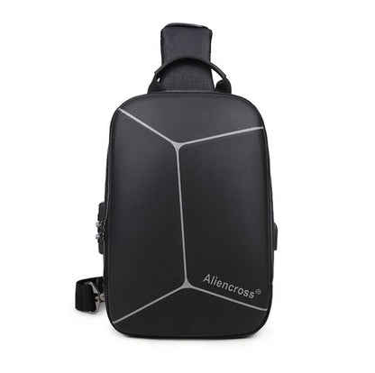 Men's Oxford Fanny Pack Chest Bag Tablet Riding Waterproof USB Charging Oblique Span Reflective