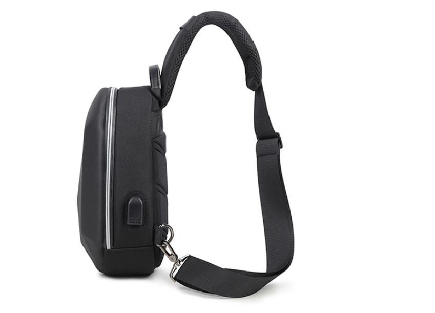 Men's Oxford Fanny Pack Chest Bag Tablet Anti-theft Riding Waterproof USB Diagonal Span