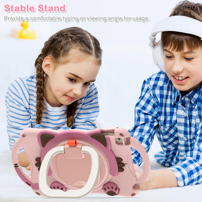 Stereoscopic Cat Apple iPad Mini 3 Case Kids Rotating Handle Grip