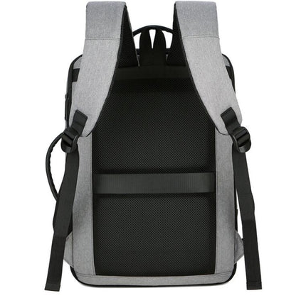 Men's Nylon Backpack Laptop Bag Multifunctional Simple Double Zipper Power USB Charging