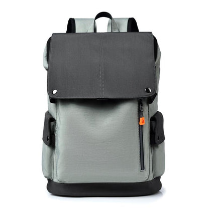 Men's Nylon Backpack Laptop Bag Fashion Trend Tooling Colors Matching Multi Pockets