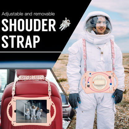 Spaceman iPad 6 Case 360 Rotating Hand Shoulder Strap