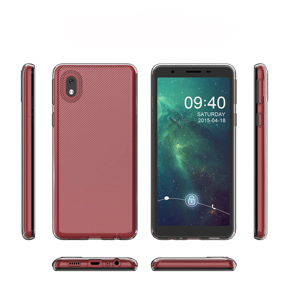 [2 Pack] Dot Clear Rubber Soft TPU Galaxy A01 Core Case Back Gel