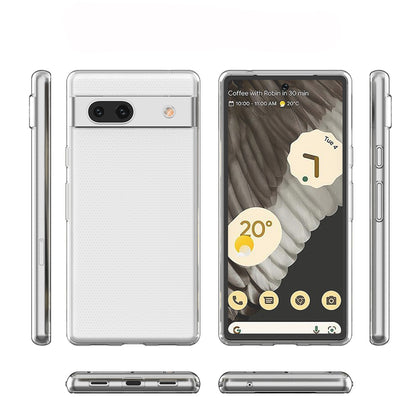 [2 Pack] Dot Clear Rubber Soft TPU Google Pixel 7A Case Back Gel