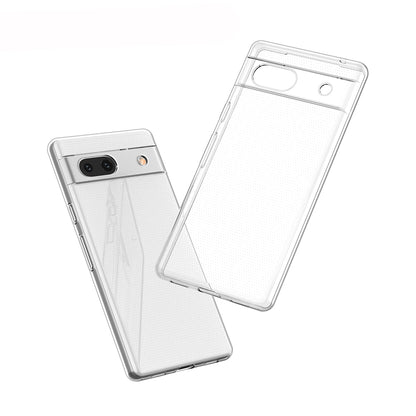 [2 Pack] Dot Clear Rubber Soft TPU Google Pixel 7A Case Back Gel