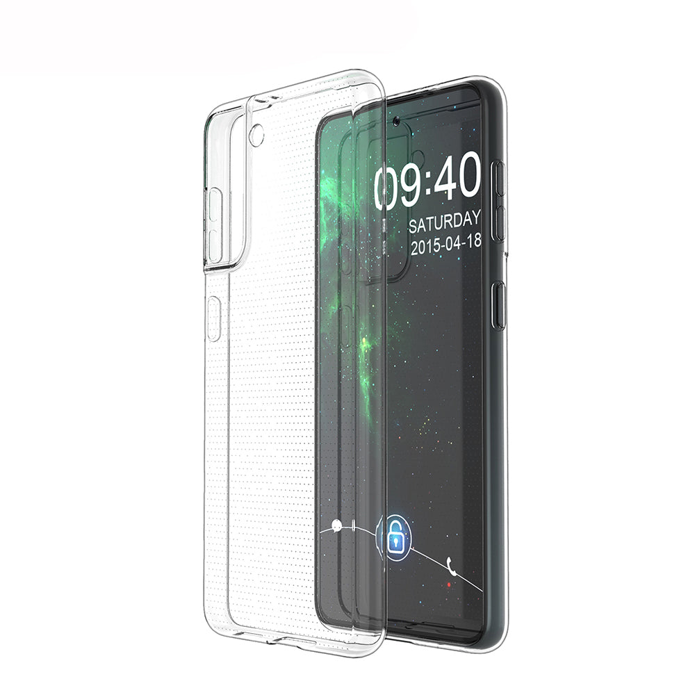 [2 Pack] Dot Clear Rubber Soft TPU Samsung Galaxy S21 Case Back Gel