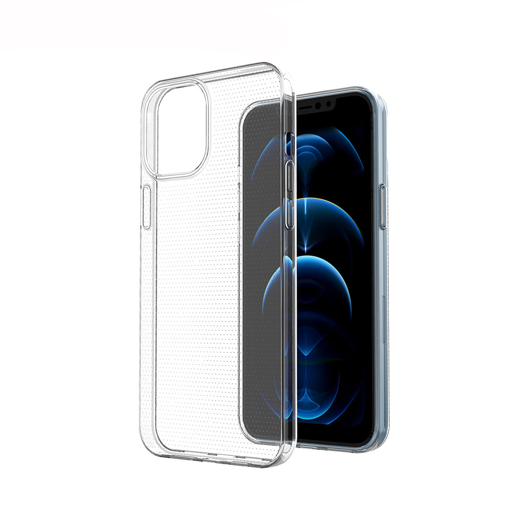 [2 Pack] Dot Clear Rubber Soft TPU iPhone 12 Pro Max Case Back Gel