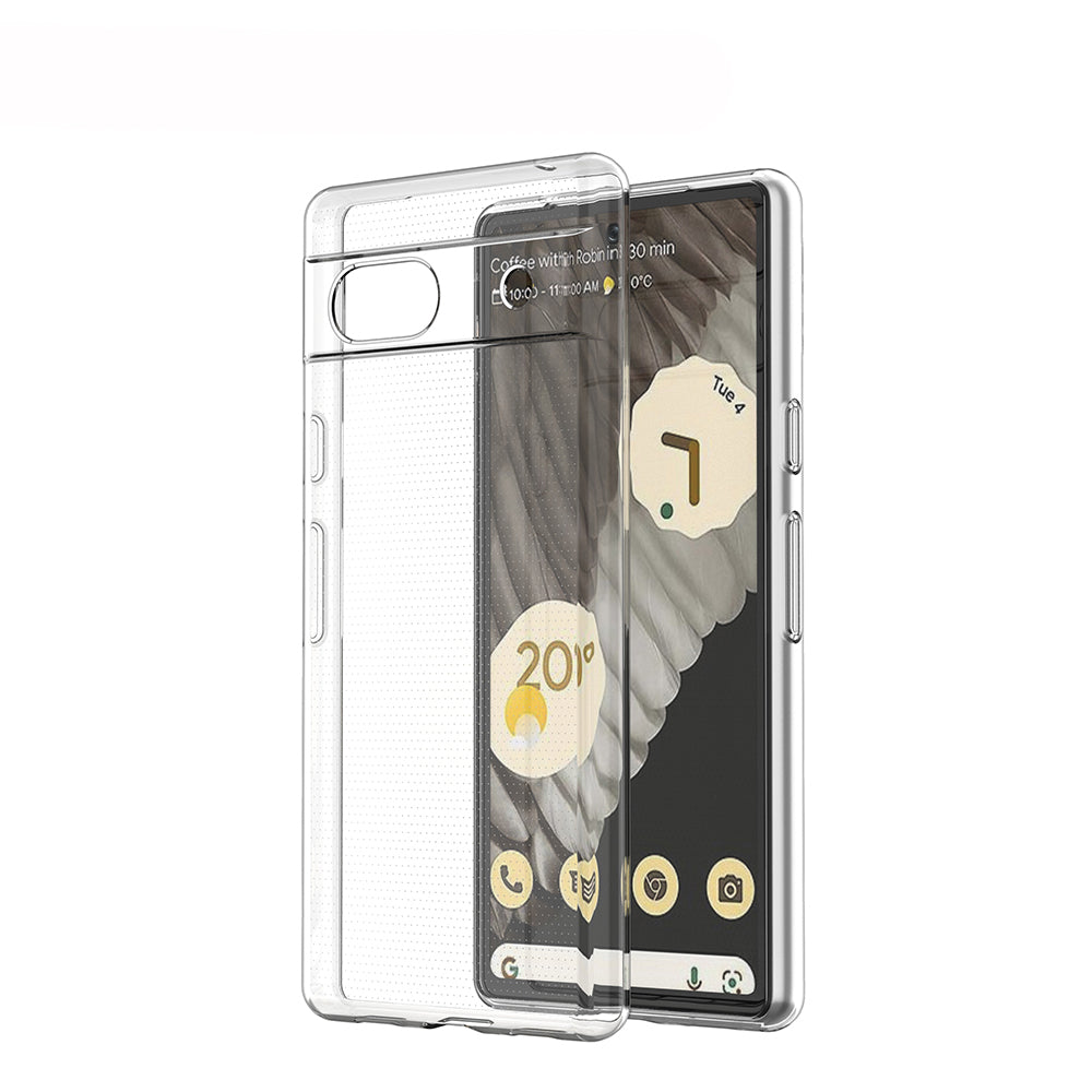 [2 Pack] Dot Clear Rubber Soft TPU Google Pixel 7A Case Back Gel