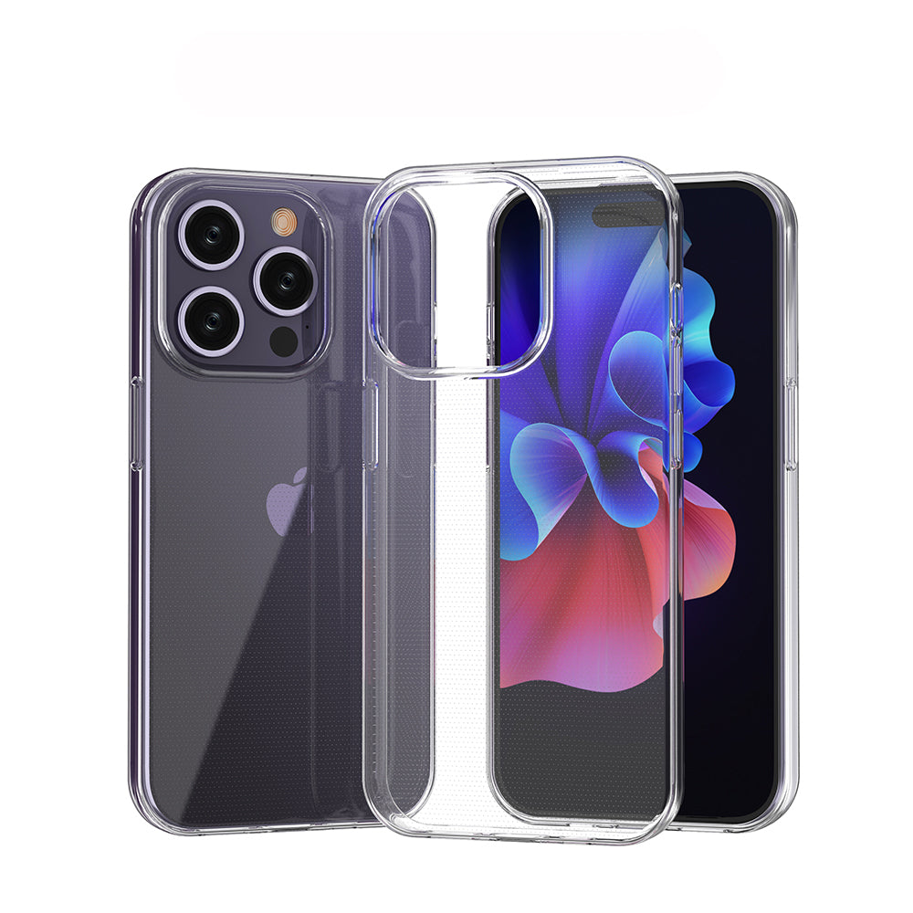 [2 Pack] Dot Clear Rubber Soft TPU Apple iPhone 15 Pro Case Back Gel