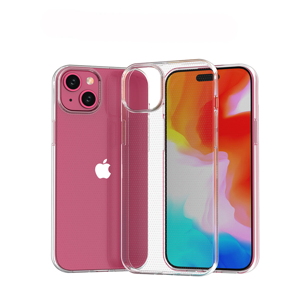 [2 Pack] Dot Clear Rubber Soft TPU Apple iPhone 15 Plus Case Back Gel