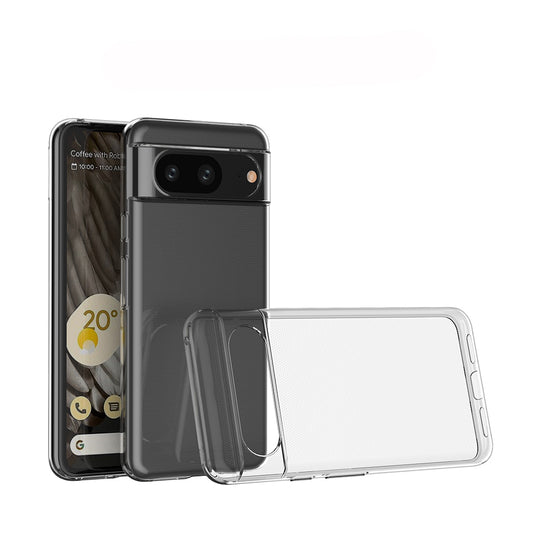 [2 Pack] Dot Clear Rubber Soft TPU Google Pixel 8A Case Back Gel