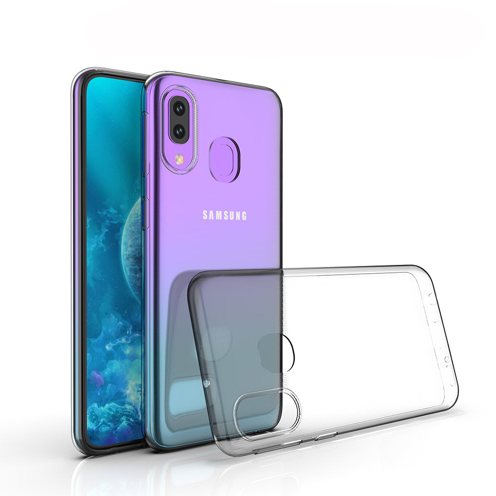 [2 Pack] Dot Clear Rubber Soft TPU Samsung Galaxy A40s Case Back Gel