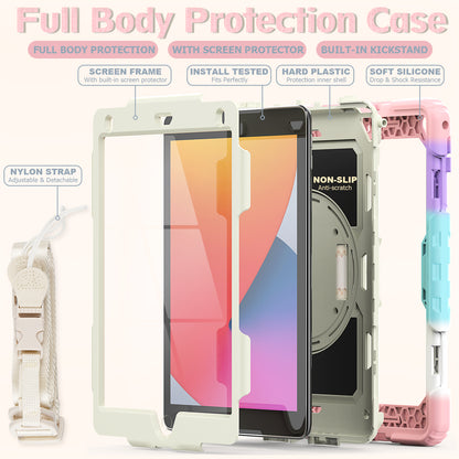 Tough Strap Built-in Screen Protector iPad 7 Case Multi-functional