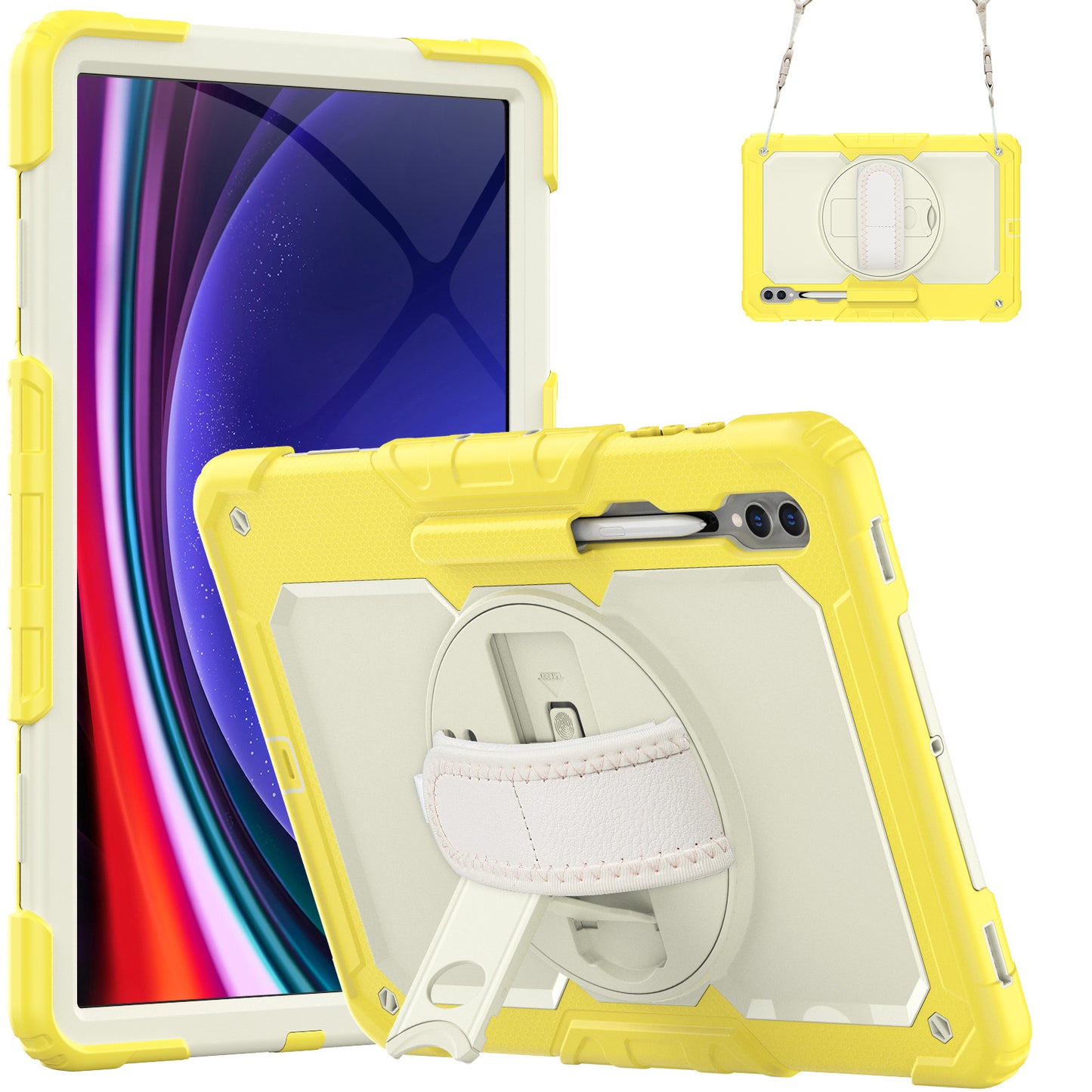 Tough Strap Built-in Screen Protector Galaxy Tab S9 Ultra Case Multi-functional