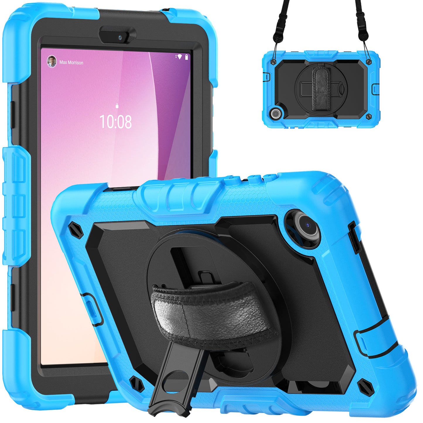 Tough Strap Built-in Screen Protector Lenovo Tab M8 (2023) Case Multi-functional