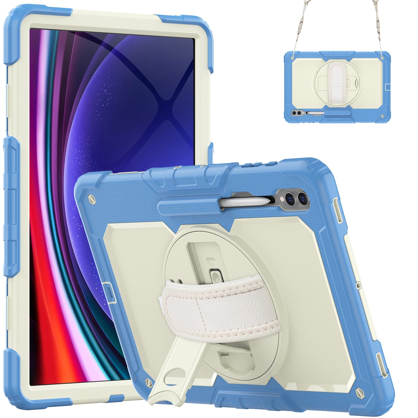 Tough Strap Built-in Screen Protector Galaxy Tab S8 Ultra Case Multi-functional