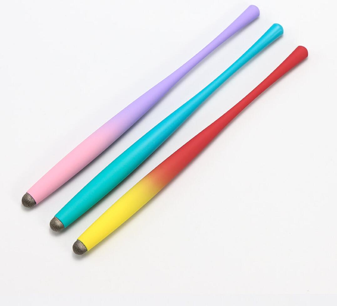 Colorful Gradient Mini Waist Touch Pen Replacement Silver Fiber Painting Stylus