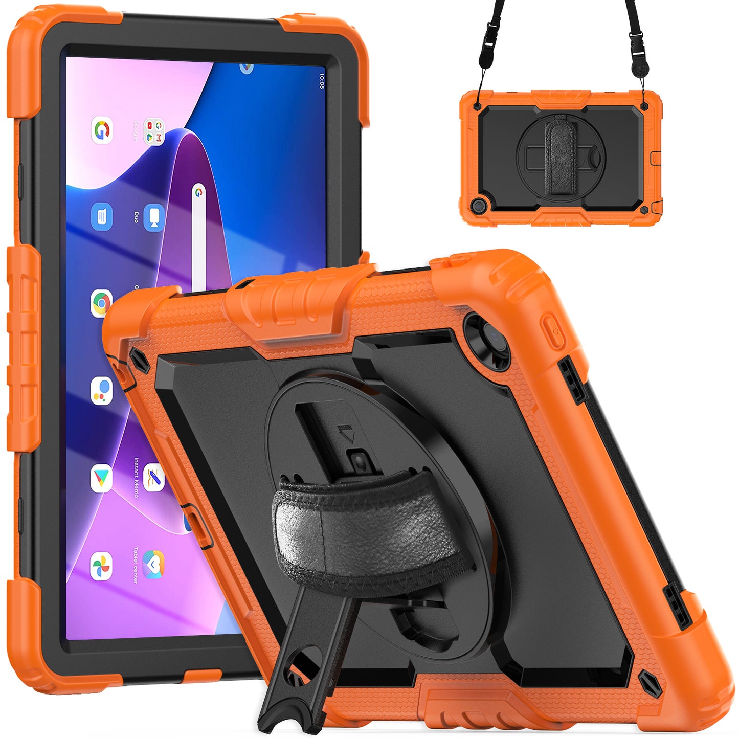 Tough Strap Built-in Screen Protector Lenovo Tab M10 Plus (2022) Case Multi-functional