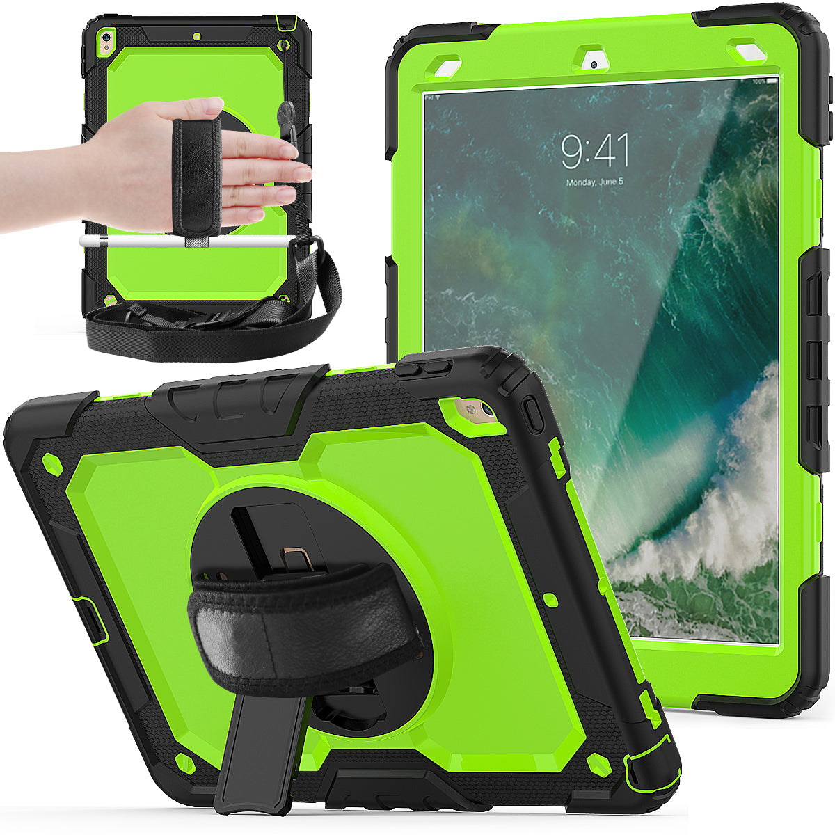 Tough Strap Built-in Screen Protector iPad Pro 10.5 Case Multi-functional