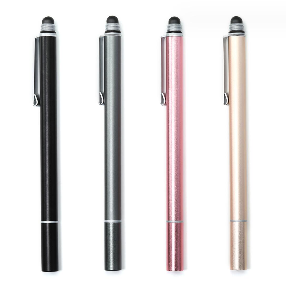 Universal 2 In 1 Touch Pen Portable Disc Dual Rubber Tip Stylus