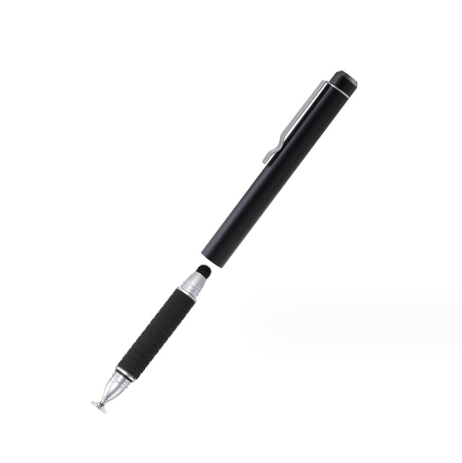 Universal Disc Touch Pen Dual Carbon Fiber Tip 2-in-1 Handwriting Stylus