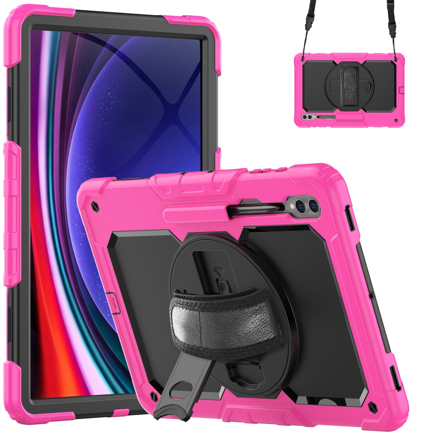 Tough Strap Built-in Screen Protector Galaxy Tab S8 Ultra Case Multi-functional