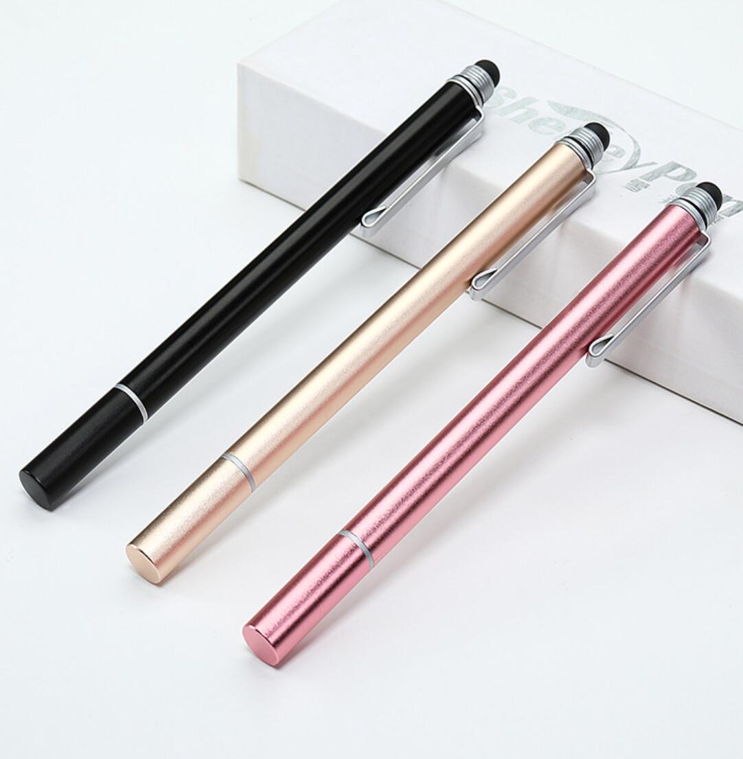 Universal 2 In 1 Touch Pen Portable Disc Dual Rubber Tip Stylus