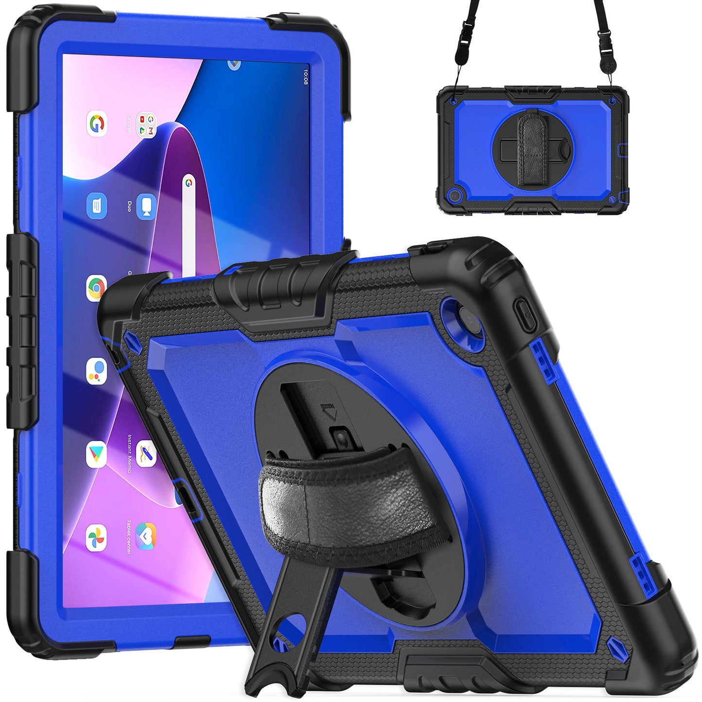 Tough Strap Built-in Screen Protector Lenovo Tab M10 Plus (2022) Case Multi-functional