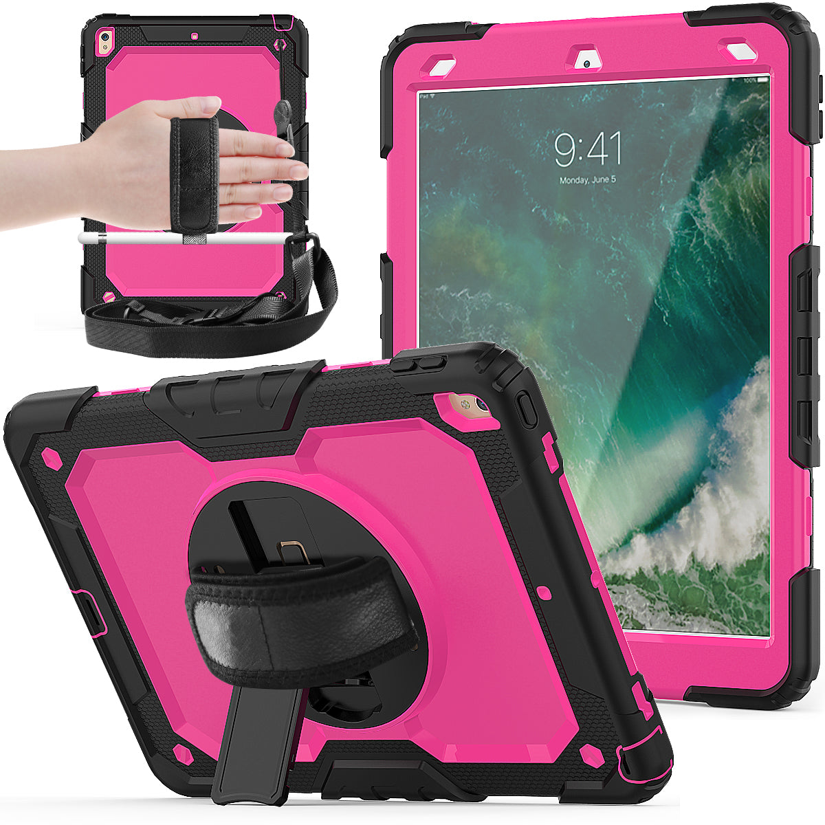 Tough Strap Built-in Screen Protector iPad Air 3 Case Multi-functional